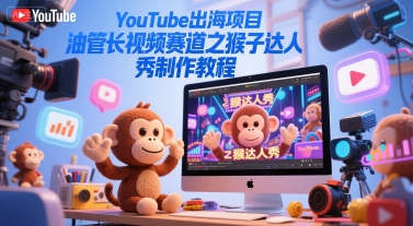 YouTube出海项目，油管长视频赛道之猴子达人秀制作教程-赚金金-技能学习分享