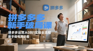 拼多多新手破局课，拼多多运营从0到1实操全流程，新手做电商必看-赚金金-技能学习分享