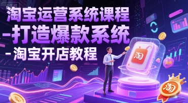 淘宝运营系统课程-打造爆款系统-淘宝开店教程-赚金金-技能学习分享