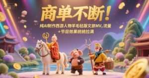 商单不断!纯AI制作西游人物羊毛毡版文旅MV,流量+节目效果统统拉满-赚金金-技能学习分享