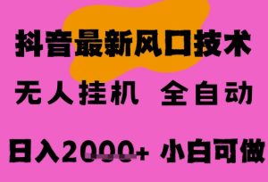 最新抖音无人直播挂G掘金,纯暴力项目,小白可玩,长期稳定,全自动运行日入2k+,可批量操作【揭秘】-赚金金-技能学习分享