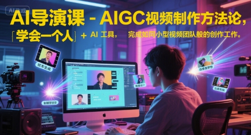 AI导演课-AIGC视频制作方法论，学会一个人+AI工具，完成如同小型视频团队般的创作工作，实现导演梦-赚金金-技能学习分享