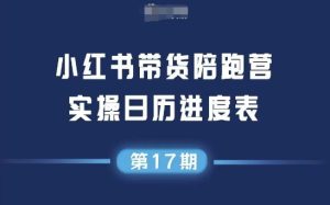 小红书第17期带货陪跑营,不囤货,无不直播,无不投流,通过选品+笔记内容+测品+笔记铺量+矩阵运营打爆款-赚金金-技能学习分享