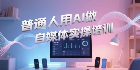 普通人用AI做自媒体实操培训，普通人一个人用ai做自媒体，视频制作、短视频引流、直播带货，轻松入门-赚金金-技能学习分享