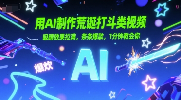 用AI制作荒诞打斗类视频，吸睛效果拉满，条条爆款，1分钟教会你-赚金金-技能学习分享