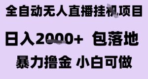 最新全自动抖音无人直播挂G项目,日入2k+ 包落地暴力撸金,小白可做【揭秘】-赚金金-技能学习分享
