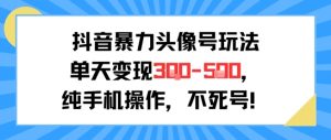 抖音暴力头像号玩法,单天变现3-5张纯手机操作,小白也能行-赚金金-技能学习分享
