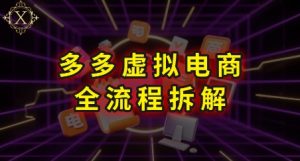 拼多多虚拟电商全流程拆解，深度学习每一个环节，看完即可上手实操-赚金金-技能学习分享