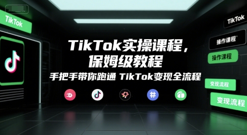 TikTok实操课程，保姆级教程，手把手带你跑通TikTok变现全流程-赚金金-技能学习分享