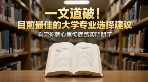 付费文章：一文道破！目前最佳的大学专业选择建议，看完你就心里彻底踏实明朗了-赚金金-技能学习分享
