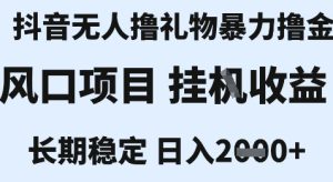 最新风口抖音无人暴力撸金技术,不违规不封号,一个小时收益2k+,小白当天拿结果【揭秘】-赚金金-技能学习分享