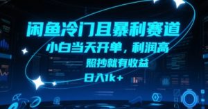 闲鱼冷门且暴利赛道，小白当天开单，利润高，照抄就有收益，日入1k+【揭秘】-赚金金-技能学习分享