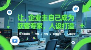 让企业主自己成为获客专家,人设打造+短视频获客+投放+直播获客+私域运营-赚金金-技能学习分享