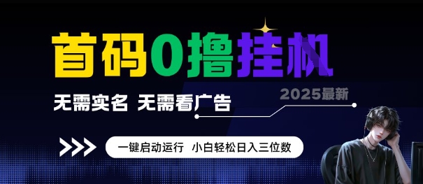 首码0撸全自动挂G项目，无需实名无需看广告，小白轻松日入3位数，多号短阵收益无上限【揭秘】-赚金金-技能学习分享