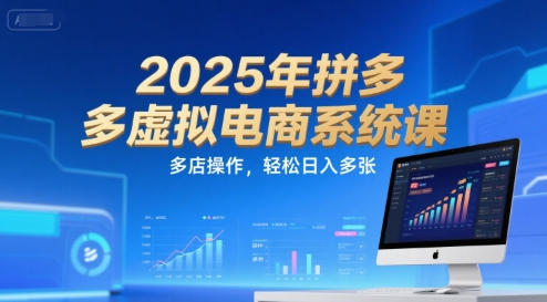 2025年拼多多虚拟电商系统课，多店操作，轻松日入多张-赚金金-技能学习分享