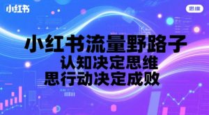 小红书流量野路子,认知决定思维,思维决定行动,行动决定成败-赚金金-技能学习分享