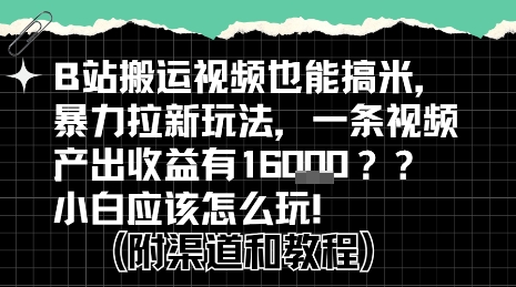 b站掘金计划？搬运视频也能挣拉新的收益，小白应该怎么玩！-赚金金-技能学习分享