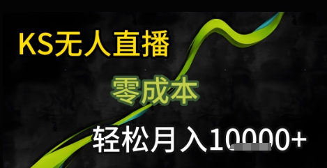 KS无人直播25年最新玩法，只需一部手机，轻松月入1W+【揭秘】-赚金金-技能学习分享