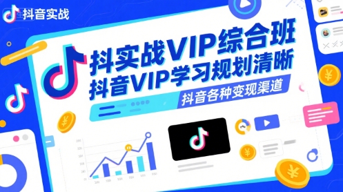 抖音实战VIP综合班，抖音VIP学习规划请晰抖音各种变现渠道-赚金金-技能学习分享