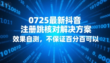 0725最新抖音注册跳核对解决方案，效果自测，不保证百分百可以-赚金金-技能学习分享