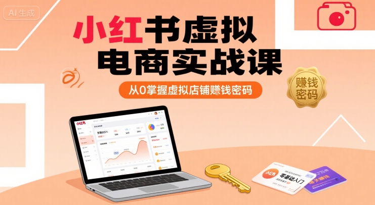 小红书虚拟电商实战课，从0掌握虚拟店铺賺钱密码-赚金金-技能学习分享