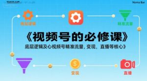 视频号的必修课,视频号的底层逻辑及核心视频号精准流量,变现,直播等核心-赚金金-技能学习分享