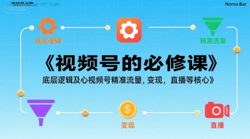 视频号的必修课，视频号的底层逻辑及核心视频号精准流量，变现，直播等核心-赚金金-技能学习分享