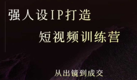 强人设ip打造课，8月​最新5天短视频ip训练营，从出镜到成交-赚金金-技能学习分享