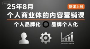 个人商业体的内容营销课25年8月,个人品牌化,品牌个人化,自媒体ip内容营销策略-赚金金-技能学习分享