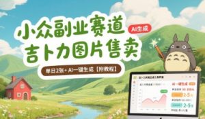 小众副业赛道 吉卜力图片售卖 单日2张+ AI一键生成【附教程】-赚金金-技能学习分享
