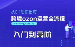 OZON入门到高阶全流程,从0-1助你出海,跨境ozon运营全流程-赚金金-技能学习分享