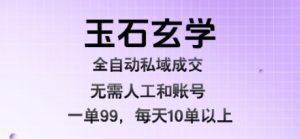 玉石玄学全自动私域成交,一单99每天十单以上,无需人工和矩阵账号,蓝海项目直接干【揭秘】-赚金金-技能学习分享