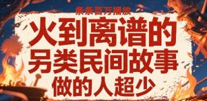 火到离谱的另类民间故事,条条百W播放,做的人超少-赚金金-技能学习分享