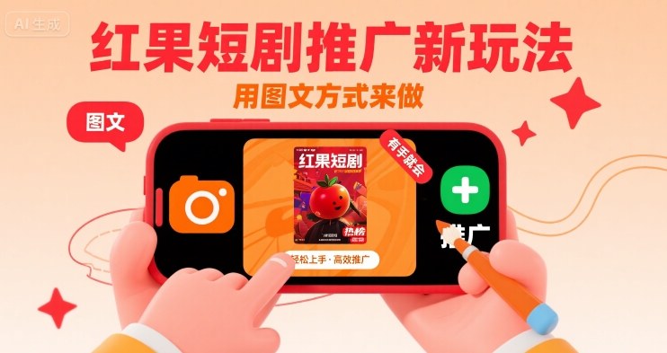 红果短剧推广新玩法，用图文方式来做，有手就会-赚金金-技能学习分享