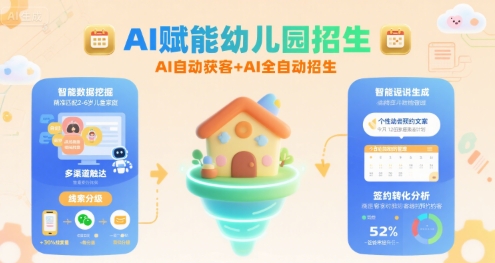 AI赋能幼儿园招生，AI自动获客+AI全自动招生-赚金金-技能学习分享