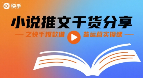 小说推文干货分享之快手爆款借鉴运营实操课-赚金金-技能学习分享