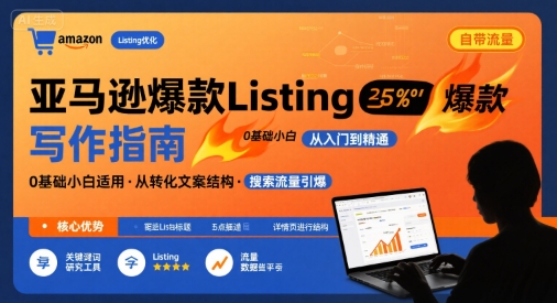 亚马逊爆款Listing写作方法，亚马逊0基础小白也能写爆款自带流量的Listing-赚金金-技能学习分享