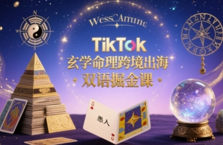 TikTok玄学命理跨境出海双语掘金课，手把手教你用命理知识精准直击海外用户痛点-赚金金-技能学习分享