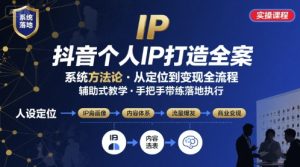 抖音个人IP系统落地实操大课,实操课程,辅助落地-赚金金-技能学习分享