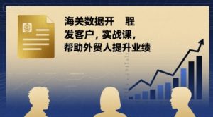 海关数据开发客户实战课,帮助外贸人提升业绩-赚金金-技能学习分享