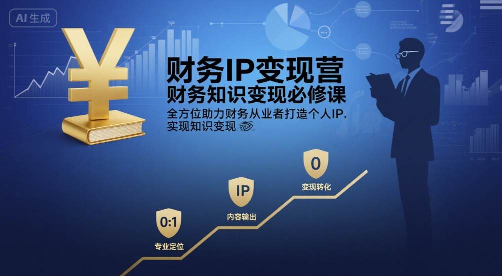 财务IP变现营，财务知识变现必修课，全方位助力财务从业者打造个人IP，实现知识变现-赚金金-技能学习分享