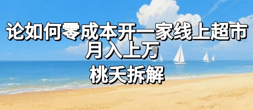 论如何零成本开一家线上超市，月入上W-赚金金-技能学习分享