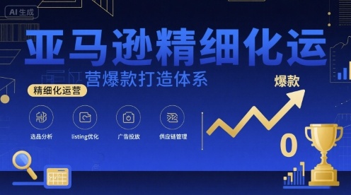 亚马逊精细化运营爆款打造体系，视频课+全套资料文档-赚金金-技能学习分享