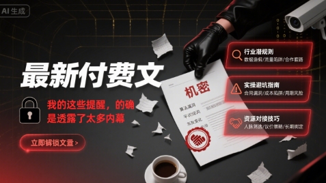 最新付费文：我的这些提醒，的确是透露了太多内幕-赚金金-技能学习分享