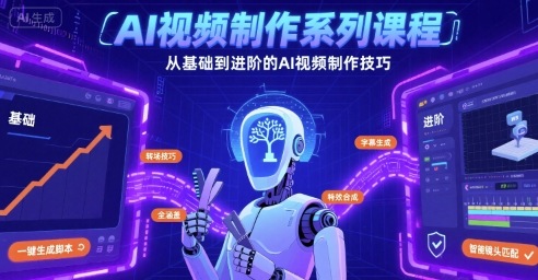 AI视频制作系列课程，从基础到进阶的AI视频制作技巧全涵盖-赚金金-技能学习分享