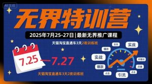 无界特训营2025年7月25-27日,最新无界推广课程,天猫淘宝直通车3天2夜训练班-赚金金-技能学习分享