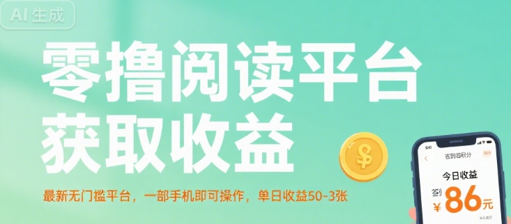 零撸阅读平台获取收益，最新无门槛平台，一部手机即可操作，单日收益50-3张【揭秘】-赚金金-技能学习分享