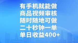 有手机就能做,商品视频审核,随时随地可做,二十秒钟一单,单日收益【揭秘】-赚金金-技能学习分享