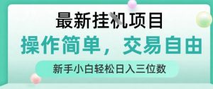 最新挂G项目,操作简单,交易自由,人人可上手,新手小白轻松日入三位数【揭秘】-赚金金-技能学习分享