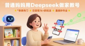 普通妈妈用Deepseek做家教号,条条热门,日变现1k+的玩法,直接抄作业-赚金金-技能学习分享